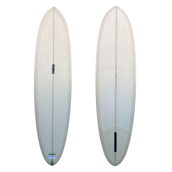 VOUCH EVO 7'4 BEIGE SEMI OPAQUE TINT DECK AND BOTTOM Surfection Byron