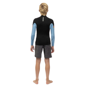 VISSLA BOYS 7 SEAS RADITUDE 2MM FRONT ZIP BLACK WITH BLUE