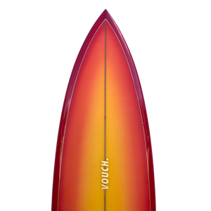 VOUCH SINGLE FIN 6'10" RED ORANGE FADE POLISHED