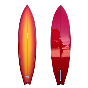 VOUCH SINGLE FIN 6'10" RED ORANGE FADE POLISHED