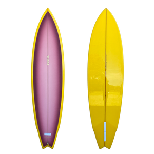 VOUCH SINGLE FIN 6'8" YELLOW BURGUNDY FADE POLISHED