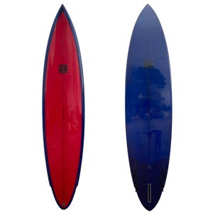
            
                Load image into Gallery viewer, CUSTOM COLLECTION BONZA MINI MERK 8&amp;#39;0 STEP UP EWING RED TINT BLUE RAIL GLOSS
            
        