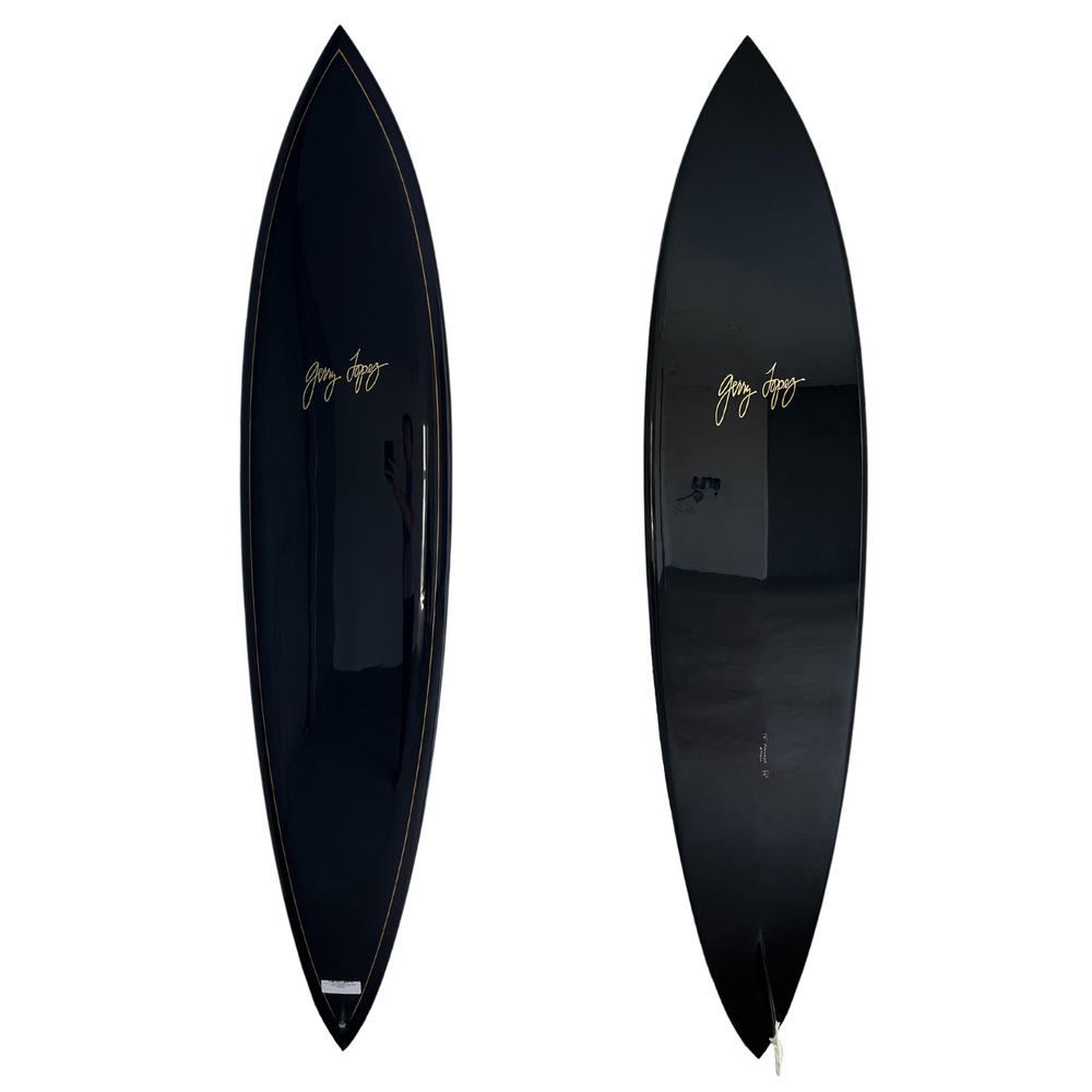 GERRY LOPEZ 7'6" PIPELINER BLACK PIGMENT  BLACK GLASS IN FIN GLOSS
