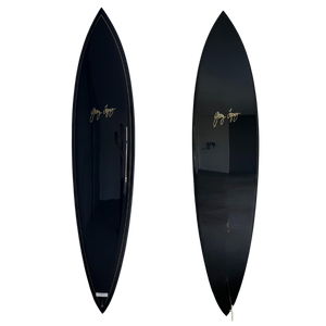GERRY LOPEZ 7'6" PIPELINER BLACK PIGMENT  BLACK GLASS IN FIN GLOSS