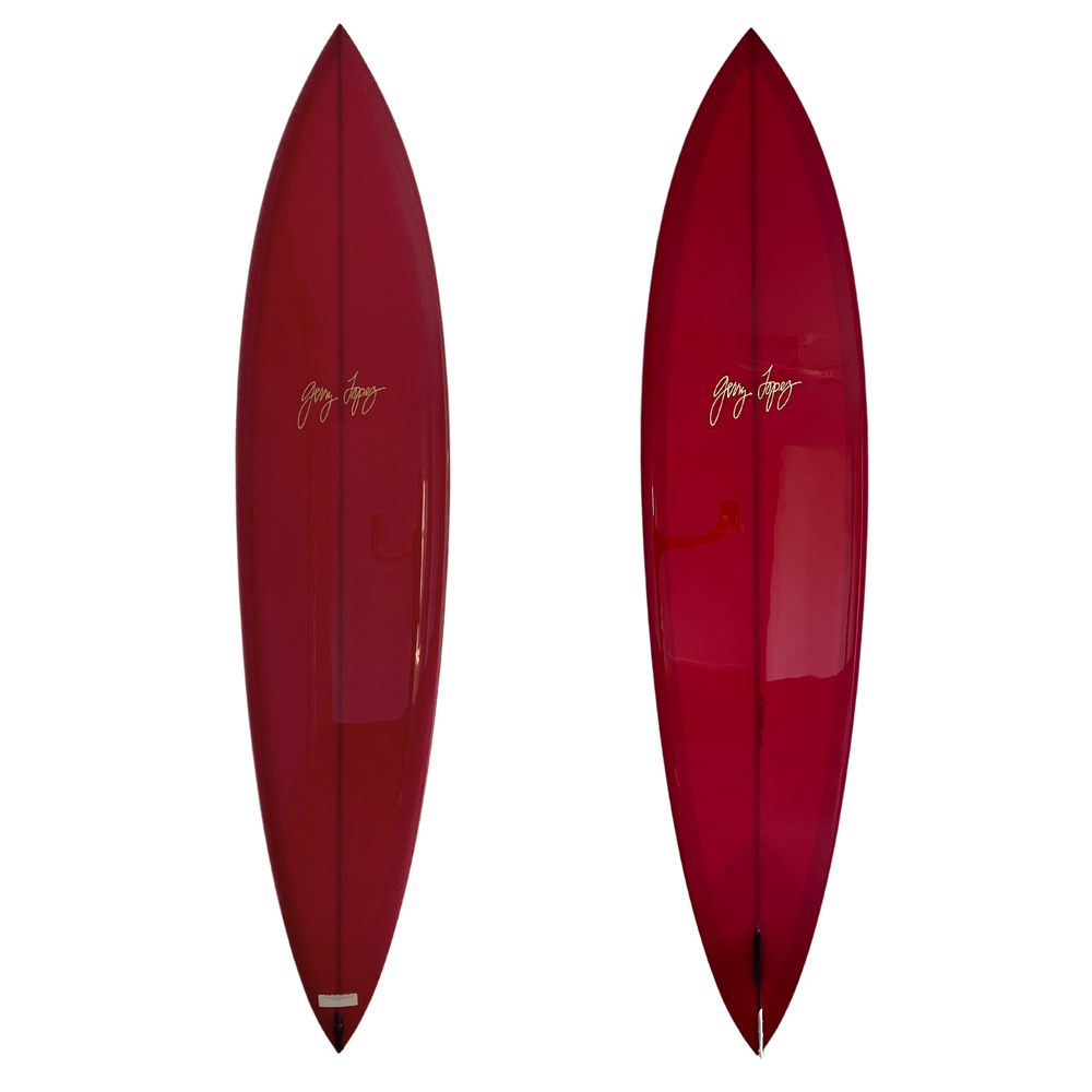 
            
                Load image into Gallery viewer, GERRY LOPEZ 7&amp;#39;6&amp;quot; PIPELINER RED TINT DECK AND BOTTOM BLACK GLASS ON SINGLE FIN
            
        