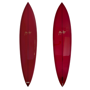 
            
                Load image into Gallery viewer, GERRY LOPEZ 7&amp;#39;6&amp;quot; PIPELINER RED TINT DECK AND BOTTOM BLACK GLASS ON SINGLE FIN
            
        