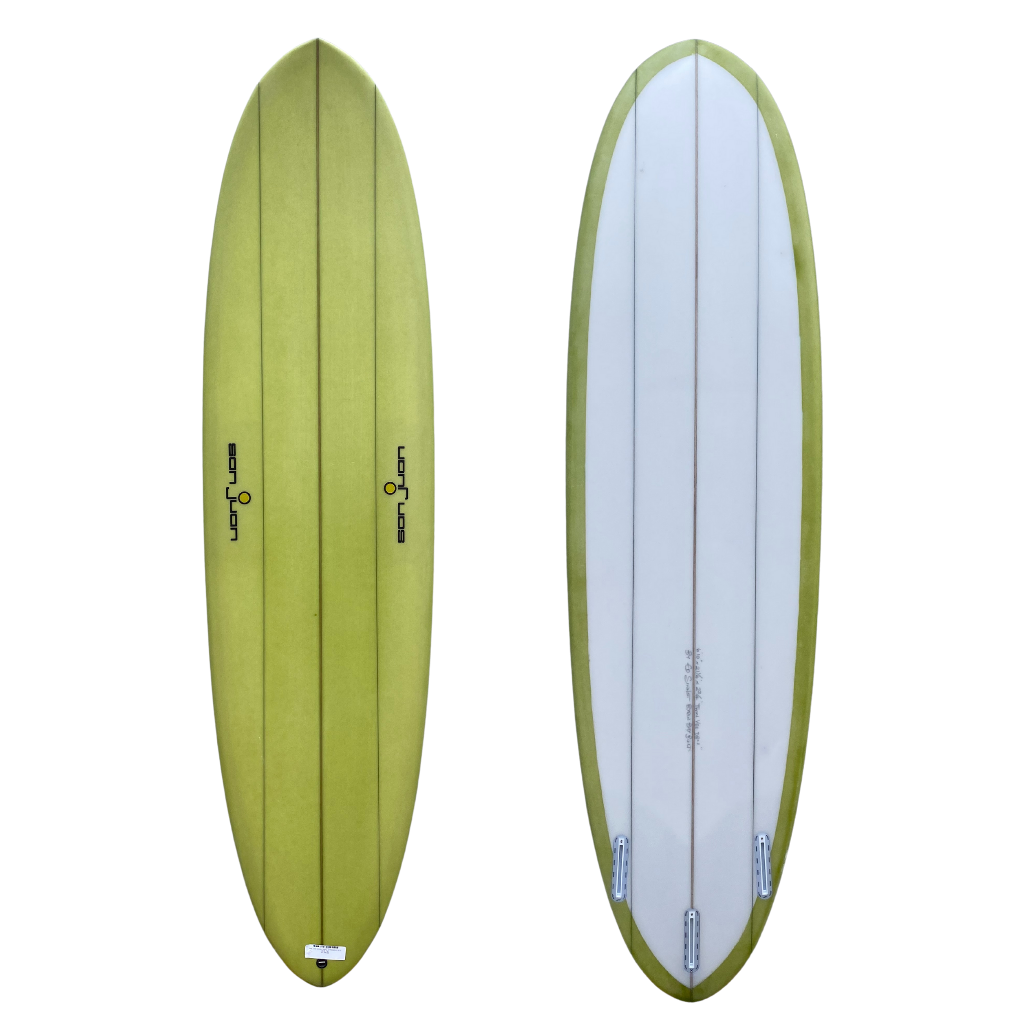SAN JUAN MANA TRIPLE STRINGER 2+1 6'10" OLIVE TINT Surfection Byron