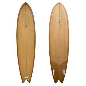 SAN JUAN MAMBA 7'4" MID TWIN COFFEE CUT LAP TINT WET RUB 6MM PLY SWALLOW TAIL