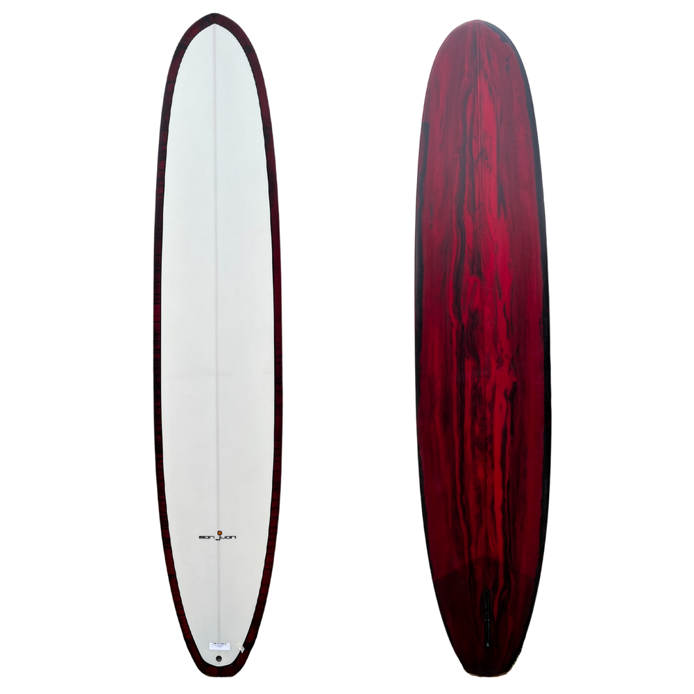 
            
                Load image into Gallery viewer, SAN JUAN RG2 9&amp;#39;4&amp;quot; RED BLACK SWIRL CUT LAP TINT WET RUB 6MM PLY
            
        