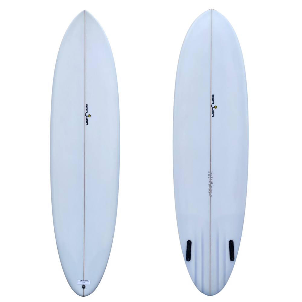 
            
                Load image into Gallery viewer, SAN JUAN TWIN PIN MID 7&amp;#39;0 CLEAR TINT WET RUB 6MM PLY PIN TAIL CHANNEL BOTTOM
            
        